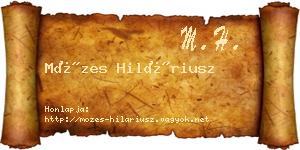 Mózes Hiláriusz névjegykártya